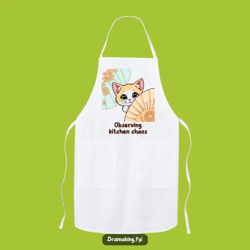 Funny Cat Peeking Apron - Cook with Curiosity and Charm