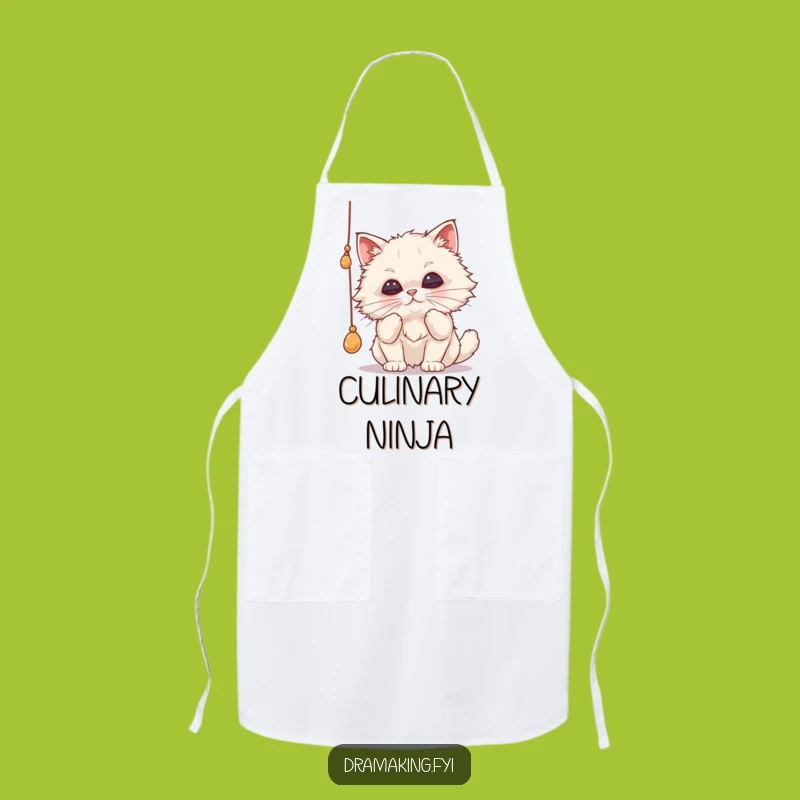 Funny Cat Playing Apron - Hilarious Kitchen Wear for Pet Lovers, Perfect Funny Gift