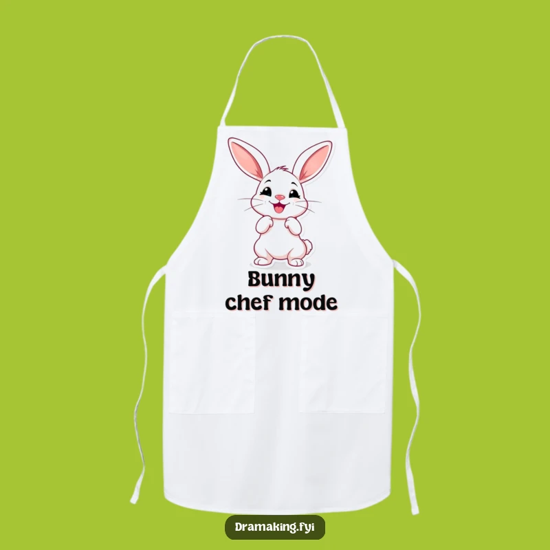 Funny Dramatic Rabbit Apron - Hilarious Long-Eared Pose Chef Wear for Theatrical Cooks