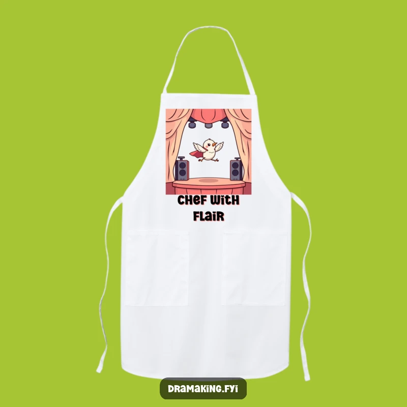 Funny Hero Bird Leaping Apron: Cook with Dramatic Flair