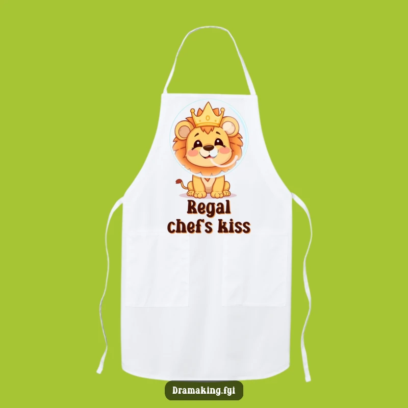 Funny Lion Cub Bubble Apron: Cheerful Character Wear for Royal Chefs