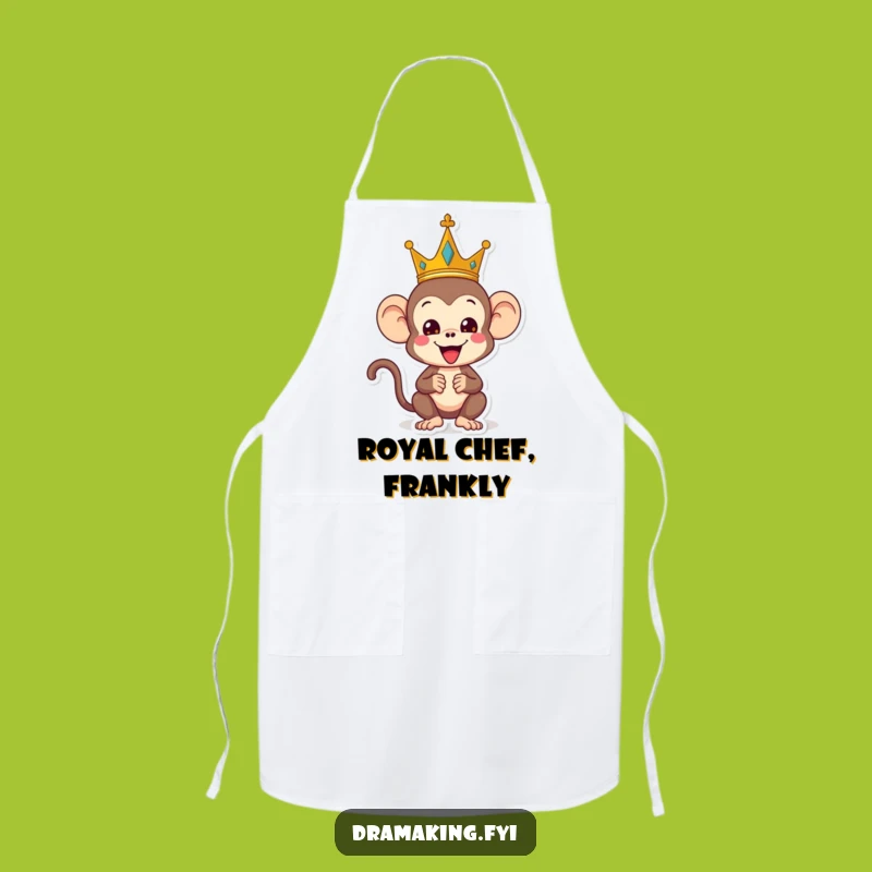 Funny Monkey King Chef Apron: Royal Silliness for Festive Cooks
