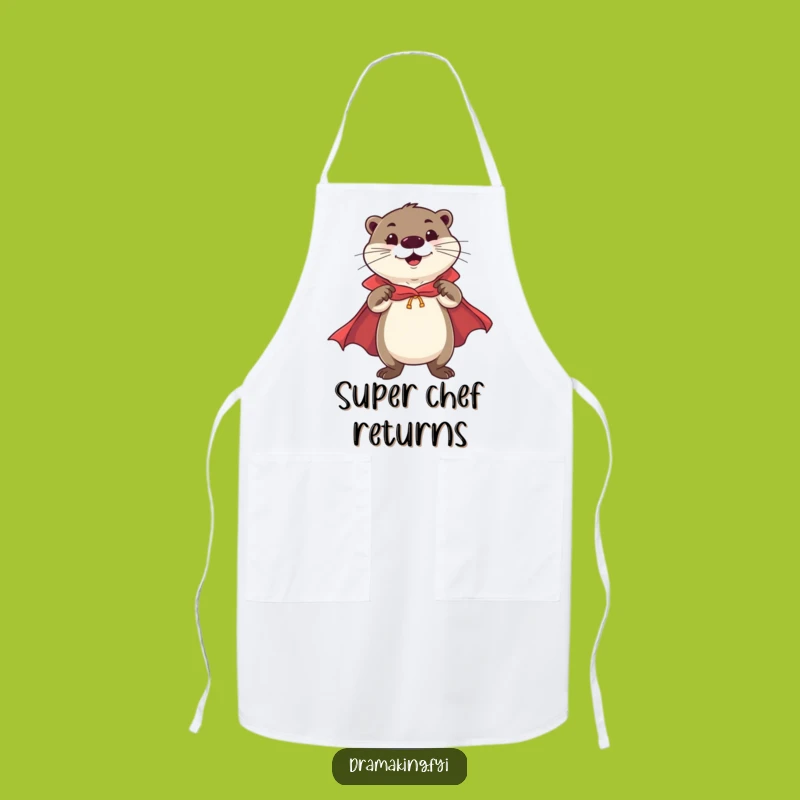 Funny Otter Hero Apron: Cook with Flamboyant Confidence!
