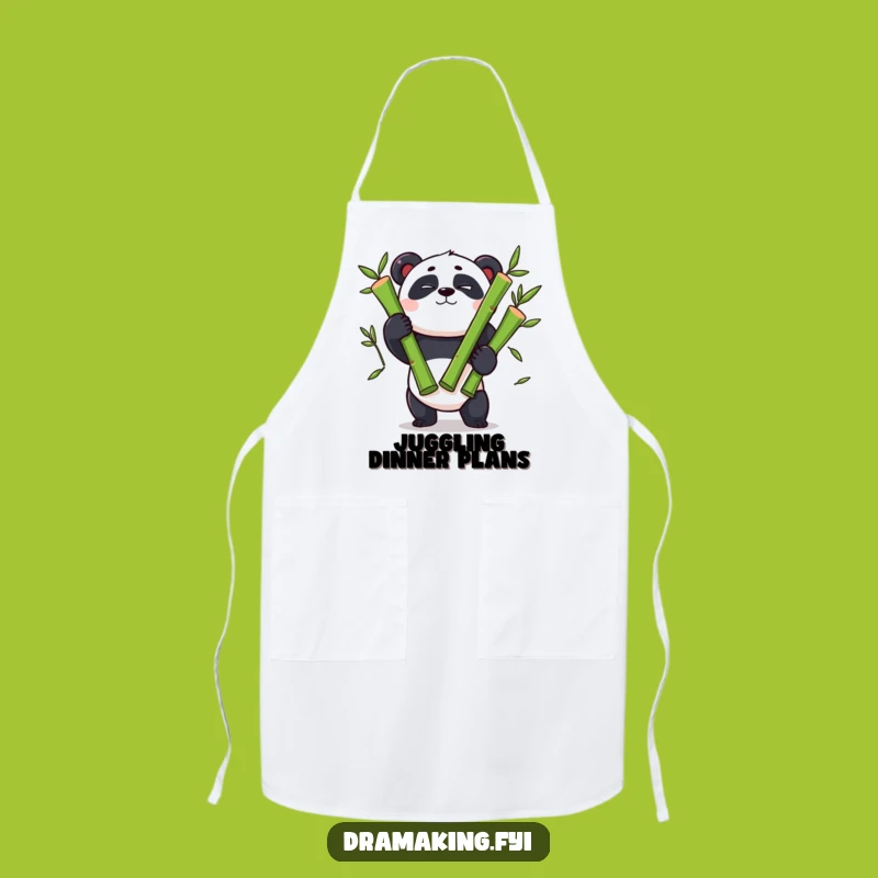 Funny Panda Juggling Apron - Cook with Bamboo Skill Gift!