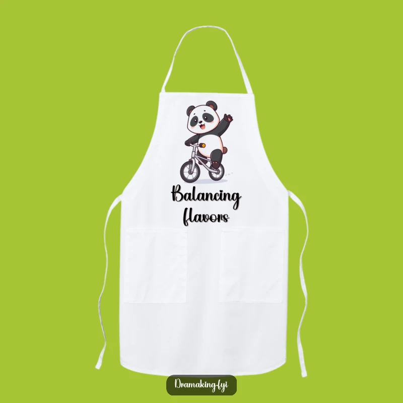 Funny Panda Unicycle Apron - Hilarious Circus Kitchen Wear, Perfect Funny Gift