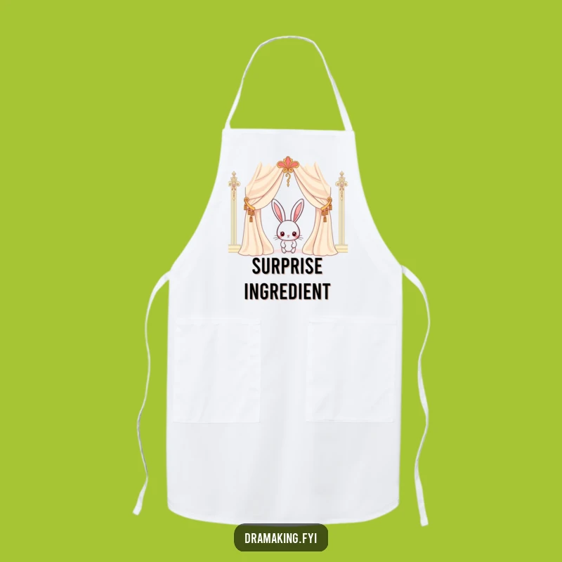 Funny Rabbit Curtain Apron: Curious Character Wear for Stage Chefs