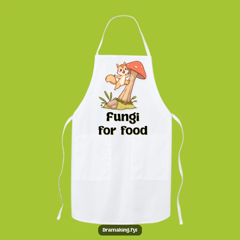 Funny Squirrel Mushroom Leap Apron: Chef Character Outfit for Kitchen Fun