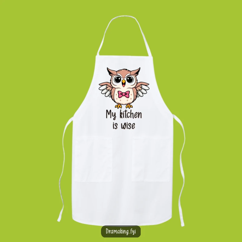 Funny Triumphant Owl Bowtie Apron - Wise Kitchen Wear for Chefs