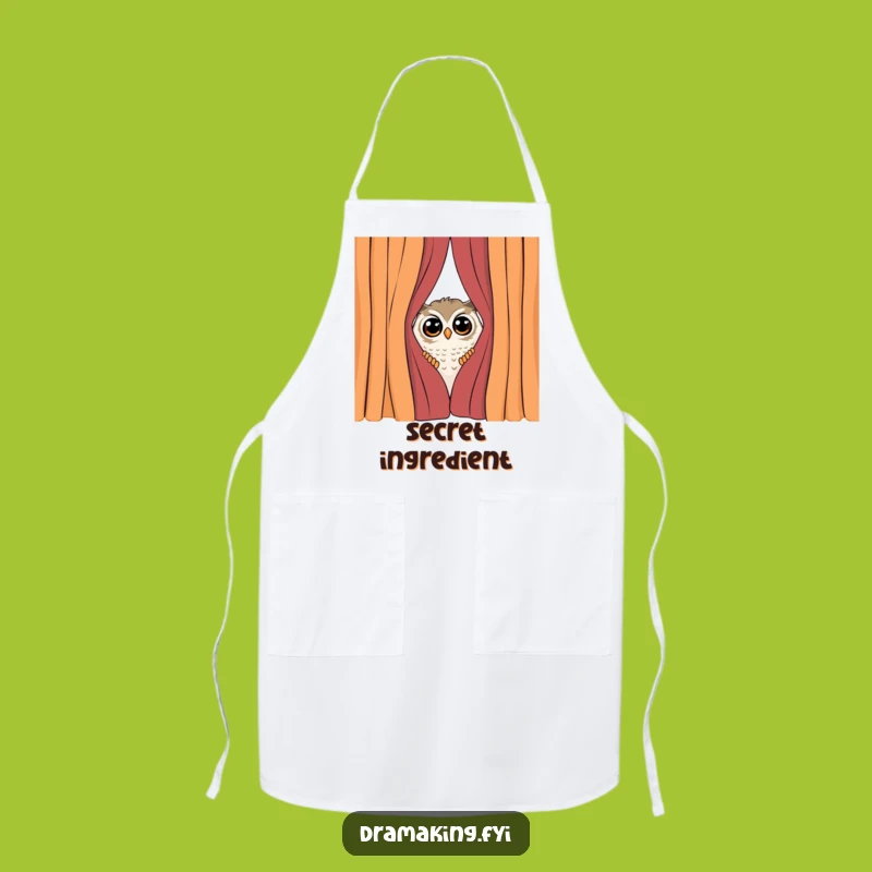 Funny Shy Owl Apron: Peek Behind the Curtain with Kitchen Humor