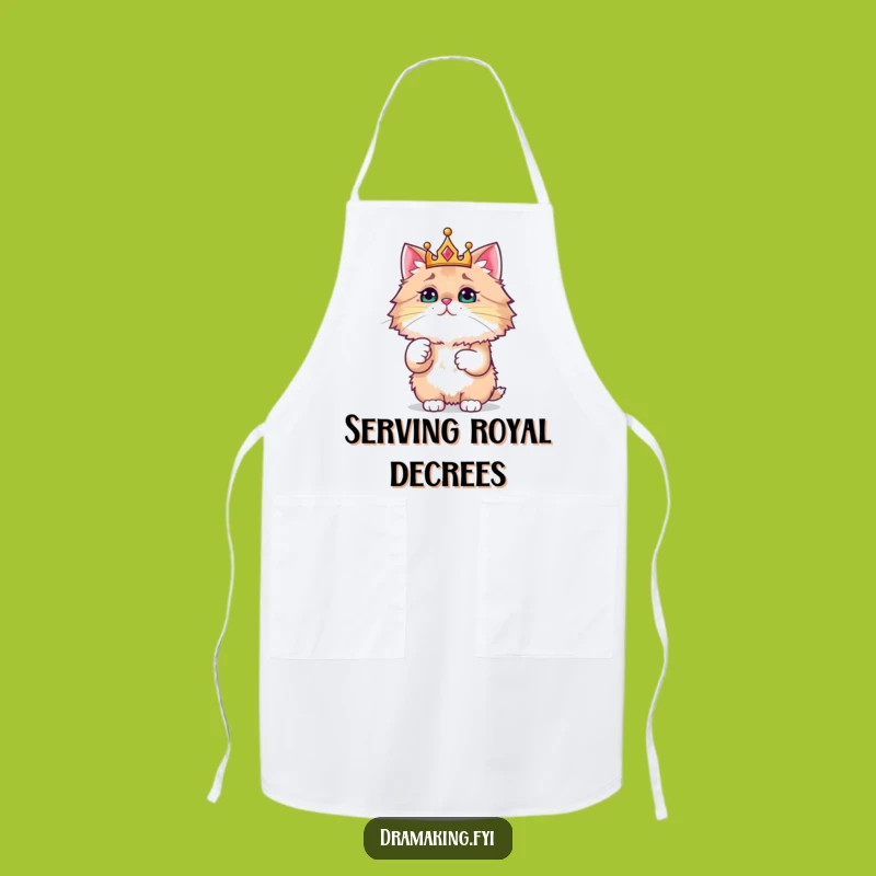 Funny Royal Cat Apron: Hilarious Kitchen Wear Gift for Feline Chefs