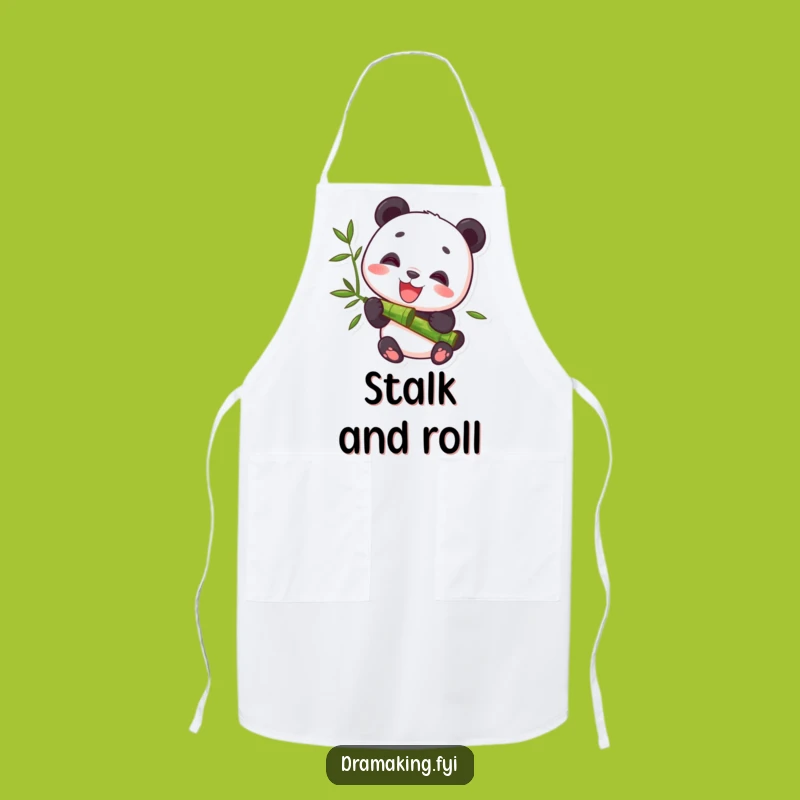 Funny Panda Bamboo Munching Apron: Chef Character Outfit for Peaceful Cooking