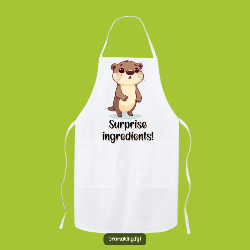 Funny Otter Pose Apron: Cook with Drama in this Comedic Animal Kitchen Accessory