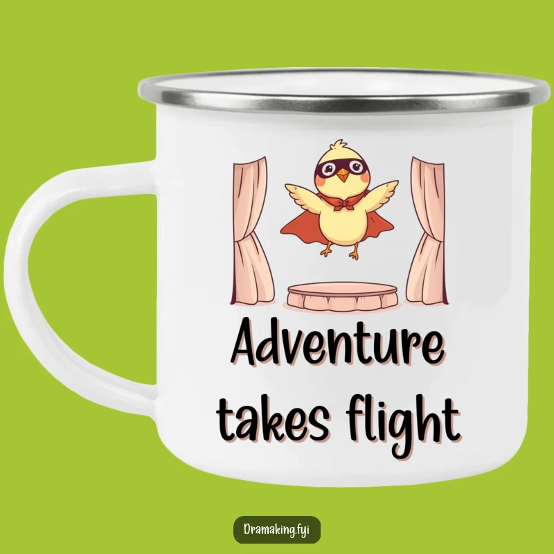 Funny Hero Bird Camping Mug: Dramatic Outdoor Humor Gift
