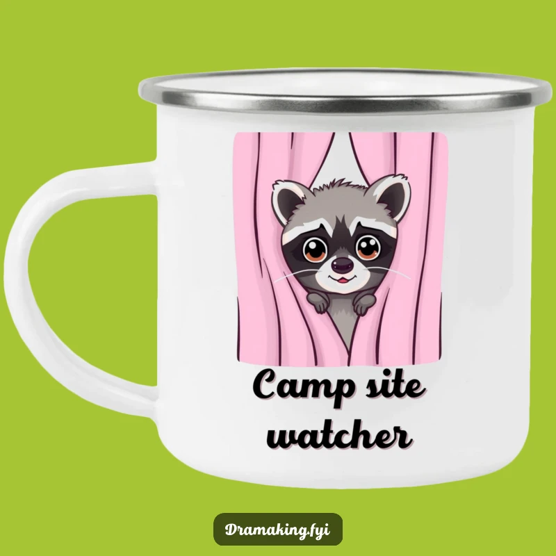 Funny Mischievous Raccoon Campfire Mug: Observe Nature with a Grin
