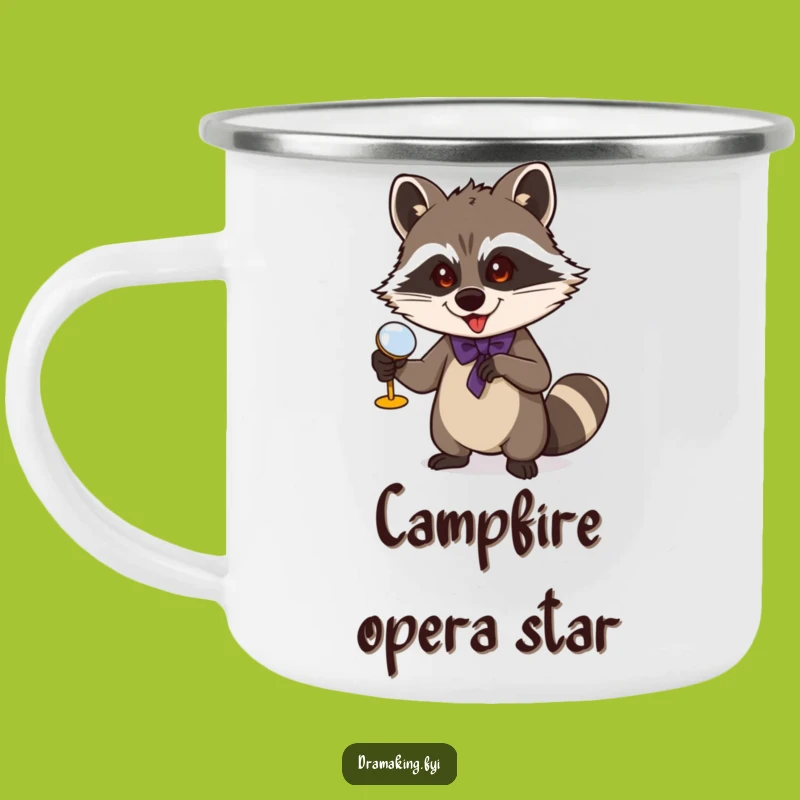 Funny Raccoon Camping Mug: Mischievous Opera Cup, Hilarious Theater Gift
