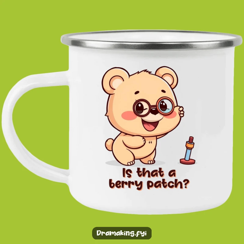 Funny Bear Cub Monocle Camping Mug - Rugged & Hilarious Explorer Gear