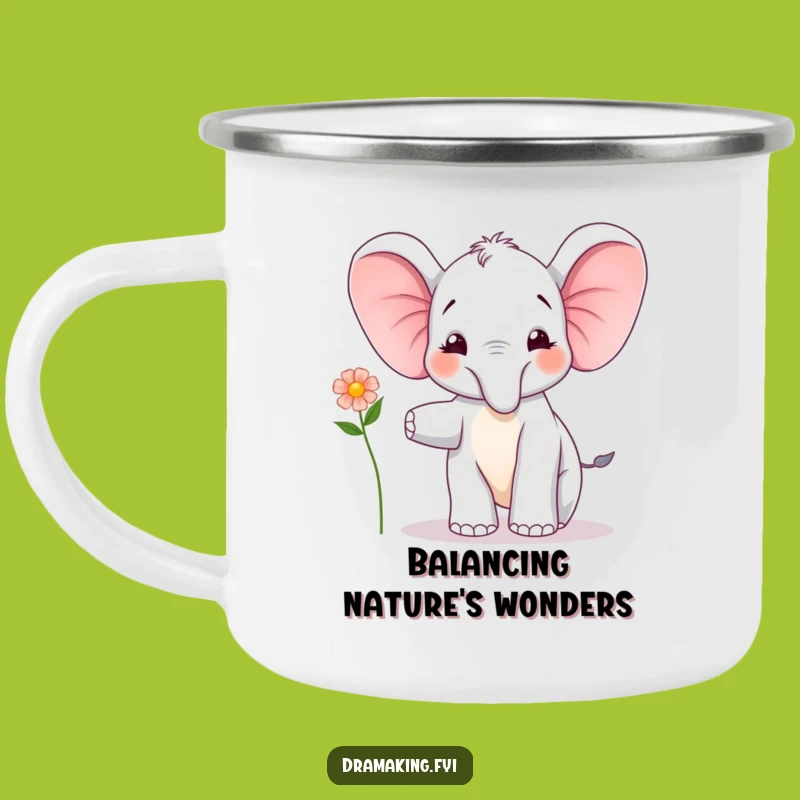 Funny Elephant Calf Balancing Camping Mug: Joyful Adventures, Perfect Funny Gift