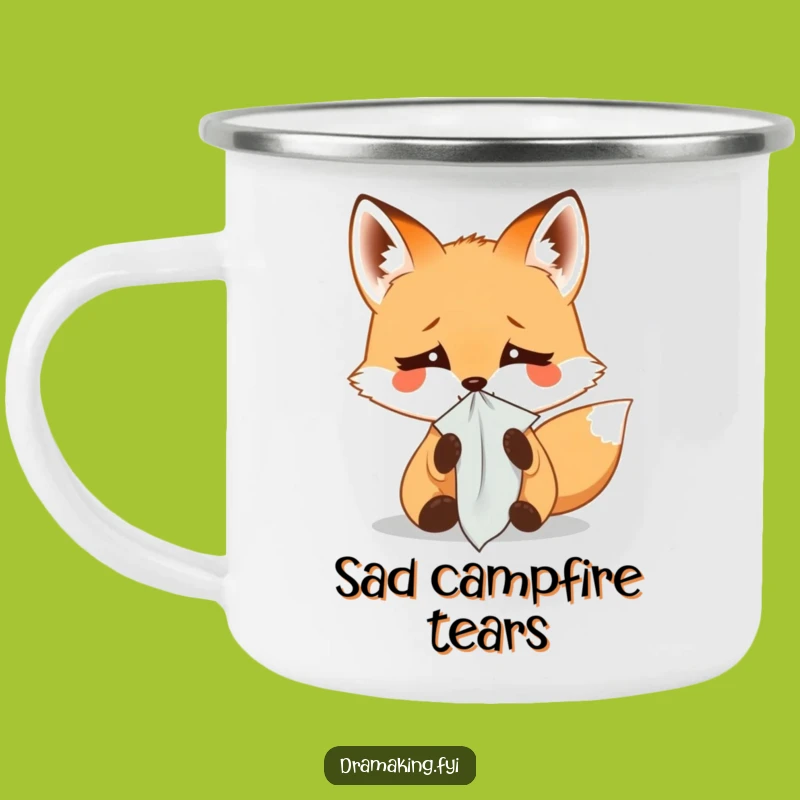 Funny Fox Weeping Camping Mug: Little Fox Tearful Outdoor Gift