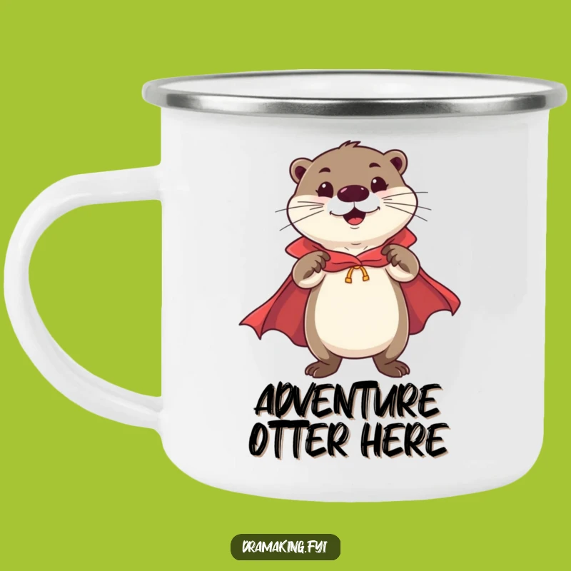 Funny Otter Hero Camping Mug: Flamboyant Confidence Outdoors!