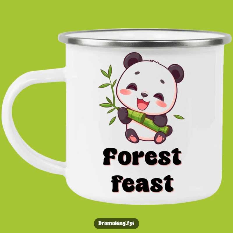 Funny Panda Bamboo Munching Camping Mug: Outdoor Character Cup for Relaxing Camps