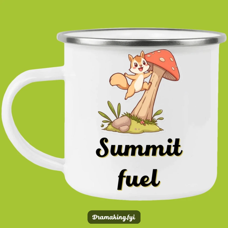 Funny Squirrel Mushroom Leap Camping Mug: Outdoor Character Cup for Trail Adventures