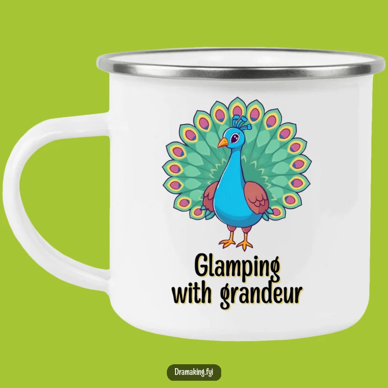 Funny Regal Peacock Camping Mug - Durable & Hilarious Bird Drinkware, Perfect Funny Gift