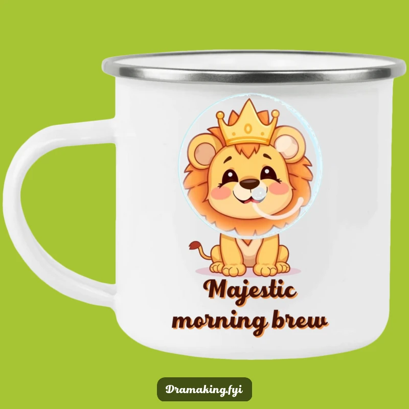 Funny Lion Cub Bubble Camping Mug: Durable Cheerful Character Cup