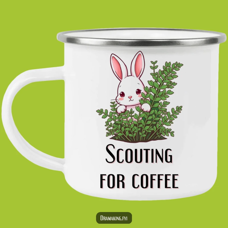Funny Rabbit Fern Camping Mug: Curious Outdoor Companion for Nature Lovers!