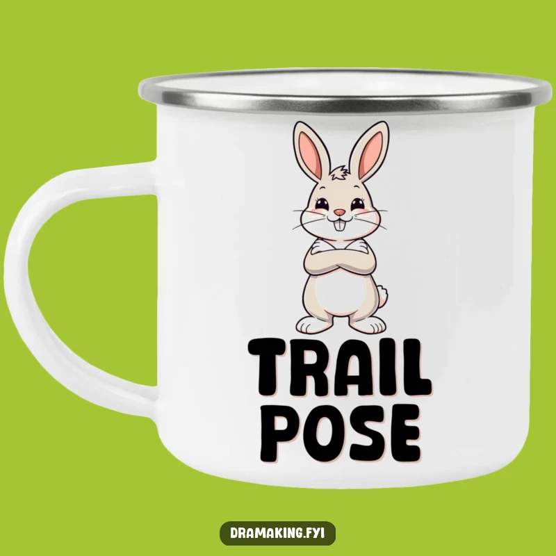 Funny Dramatic Bunny Campfire Mug: Strike a Pose Outdoors