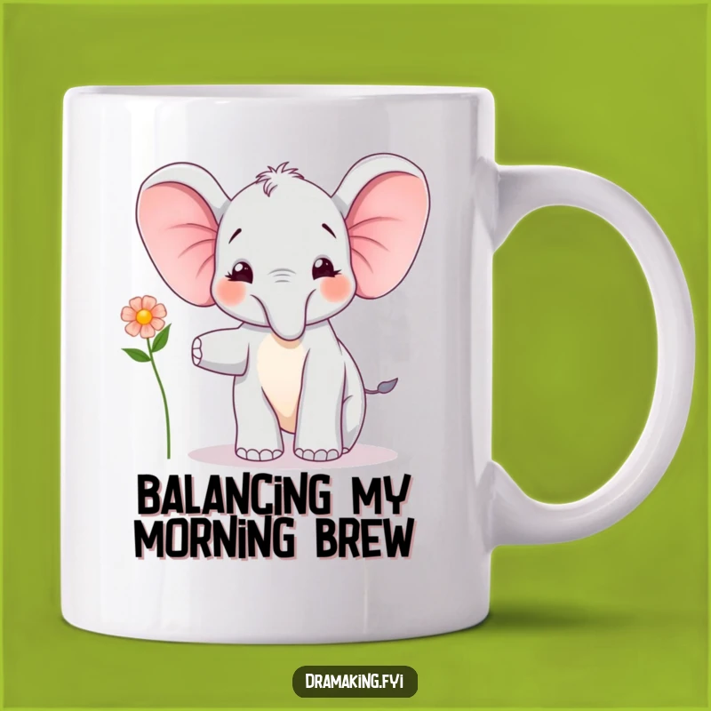 Funny Elephant Calf Balance Mug: Joyful Charm, Perfect Funny Gift