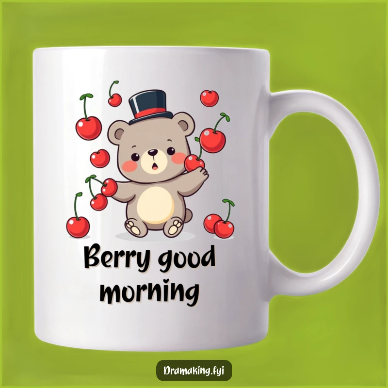 Funny Bear Juggling Mug: Whimsical Top Hat Character Gift for Fun Lovers
