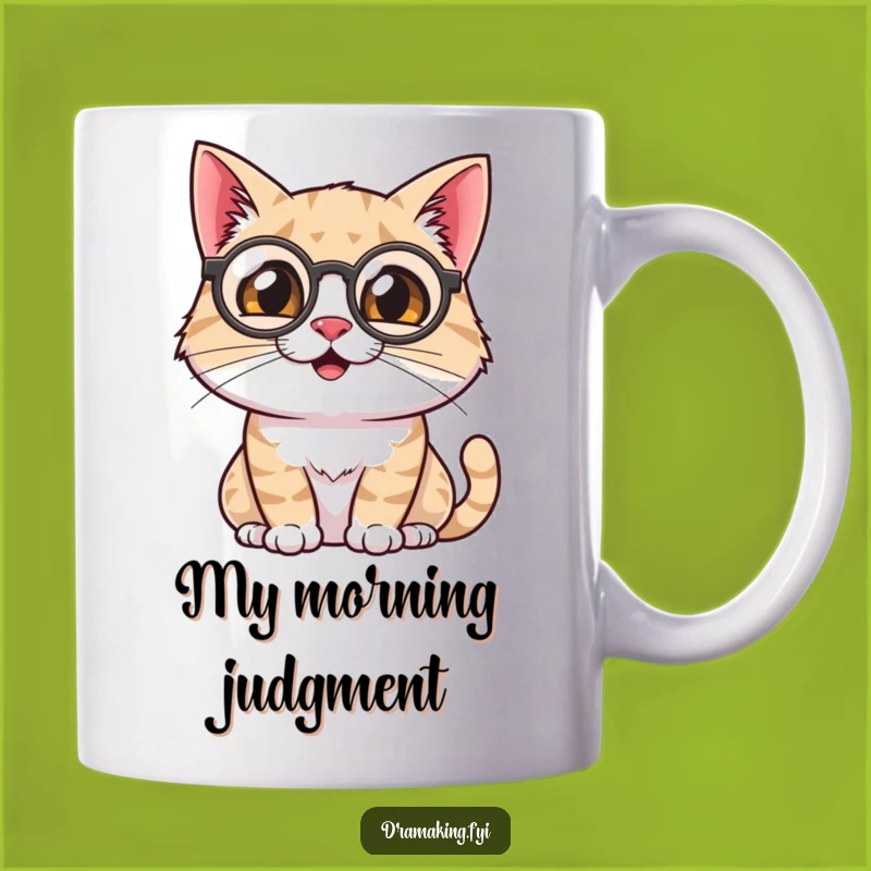 Funny Cat Monocle Mug: Theatrical Feline Gift, Hilarious Sophisticated Cat Mug