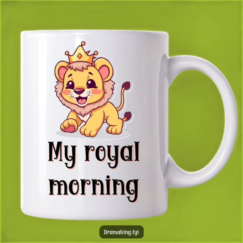 Funny Lion Cub Crown Mug: Hilarious Pounce Power, Perfect Funny Gift!