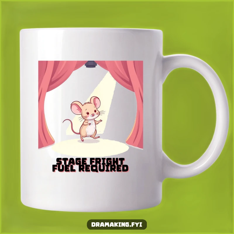 Funny Mouse Stage Mug: Timid Performer Spotlight Gift for Shy Stars