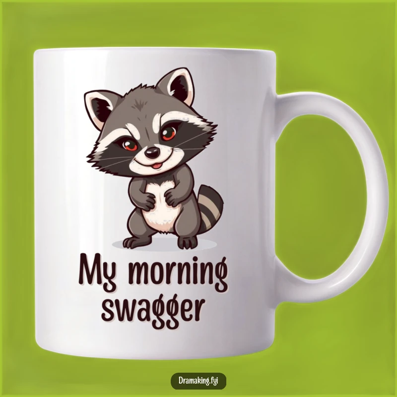 Funny Raccoon Mug: Sly Smile Pose, Hilarious Animal Coffee Cup, Perfect Gift