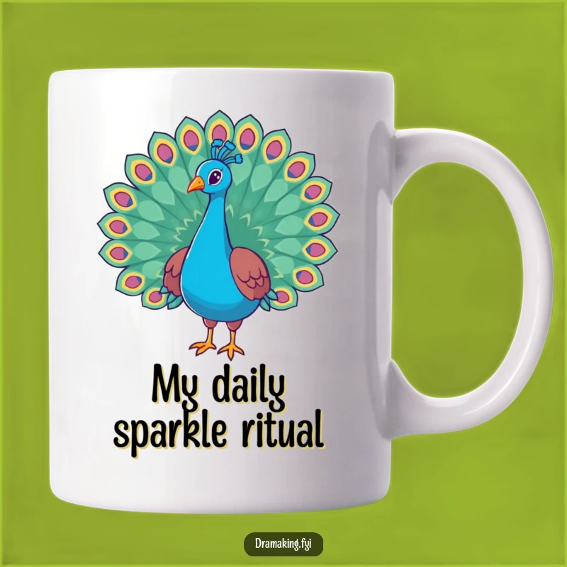 Funny Regal Peacock Tail Flared Mug - The Ultimate Funny Gift for Bird Lovers