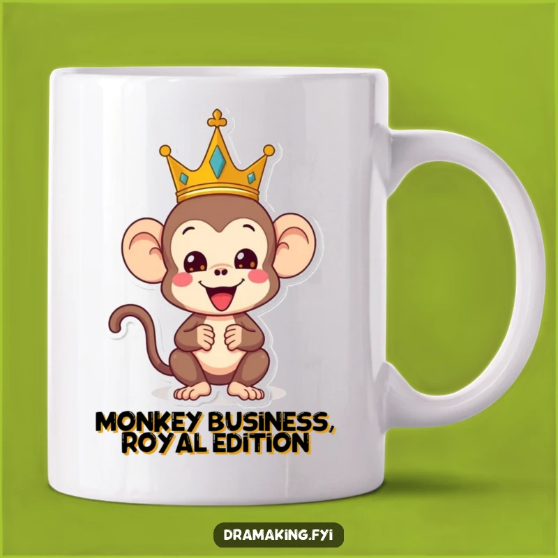 Funny Monkey King Mug: Regal Silliness Gift for Comedic Royalty