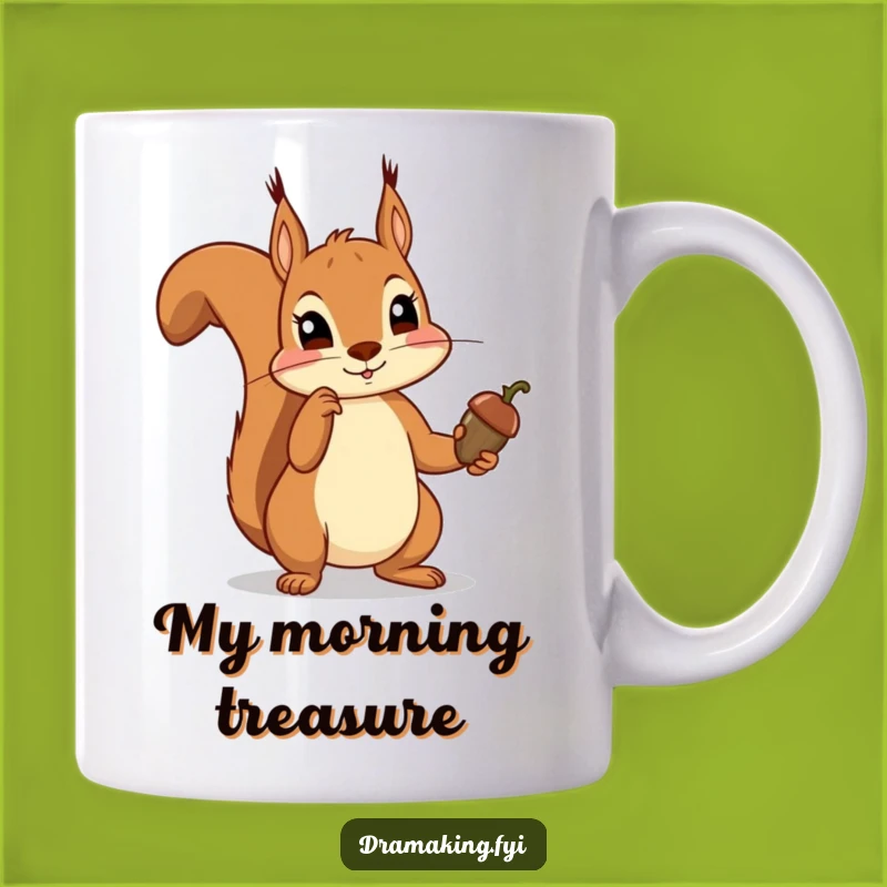 Funny Squirrel Acorn Scepter Mug - Regal Rodent Humor, Perfect Funny Gift