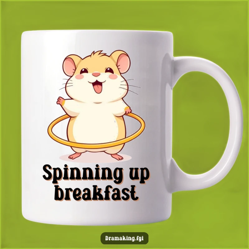 Funny Hamster Hula Hoop Mug: Energetic Pet Fun Gift
