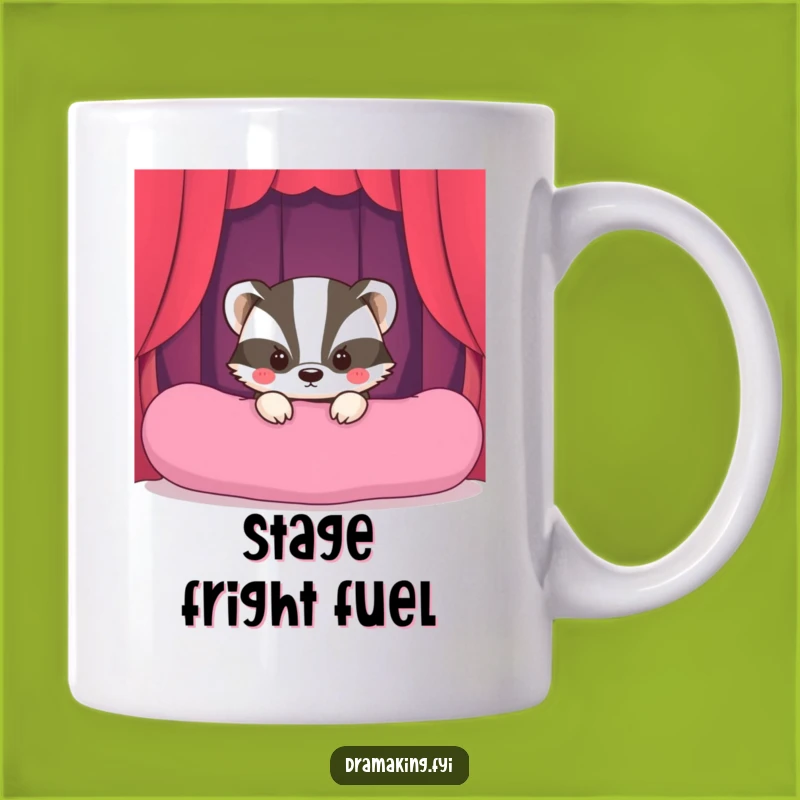 Funny Shy Badger Stage Mug: A Hilarious Gift for Introverts and Aspiring Stars