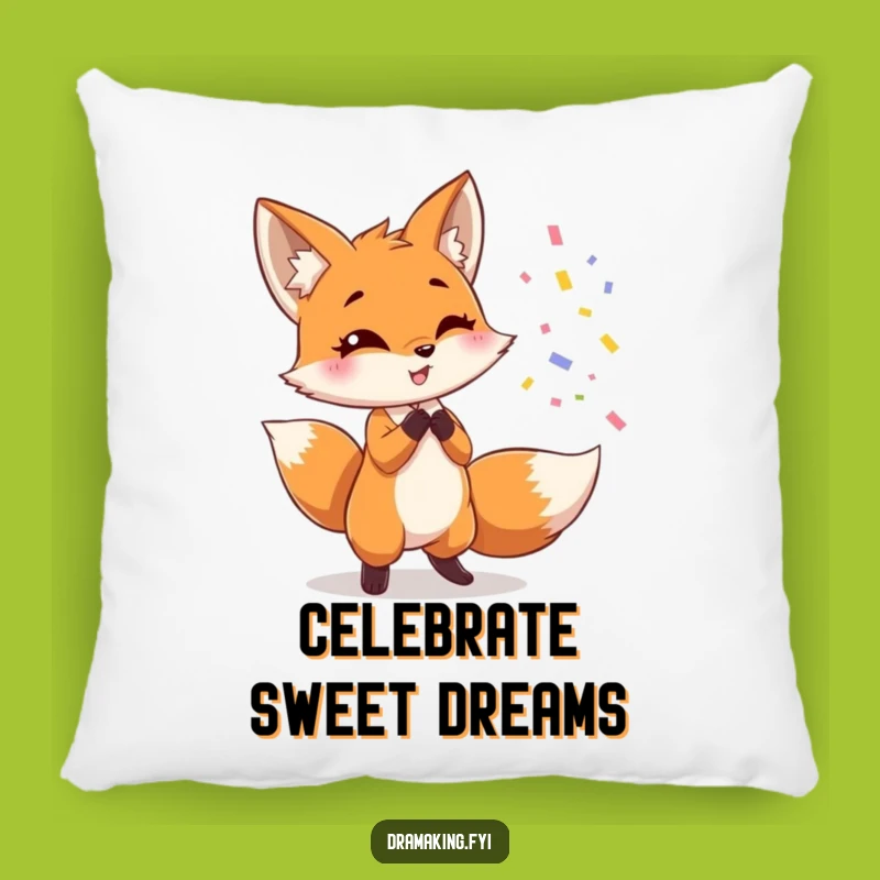 Cozy Funny Fox Pillow: Plush Comfort With Dramatic Celebration Design