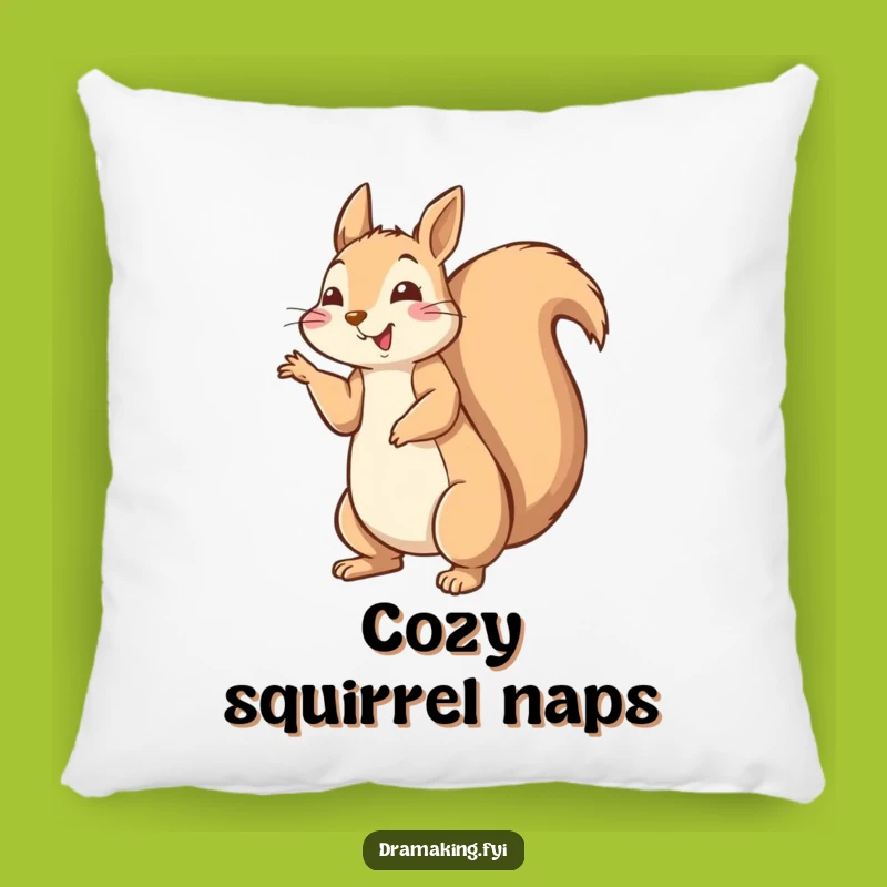 Funny Squirrel Pose Pillow - Hilarious Fluffy Tail Cushion for Cozy Fun