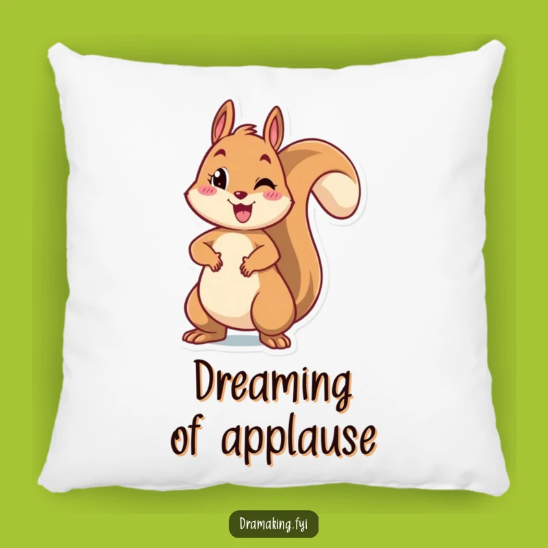 Funny Squirrel Pose Pillow: Cheerful Rodent Dramatic Accent Gift