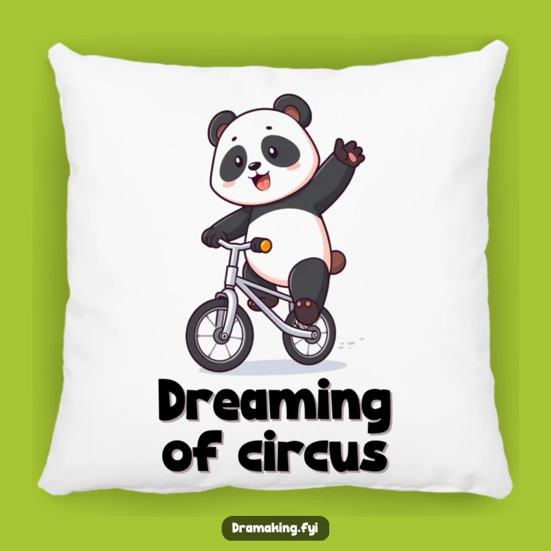 Funny Panda Unicycle Pillow - Cozy Circus Decor, Perfect Funny Gift