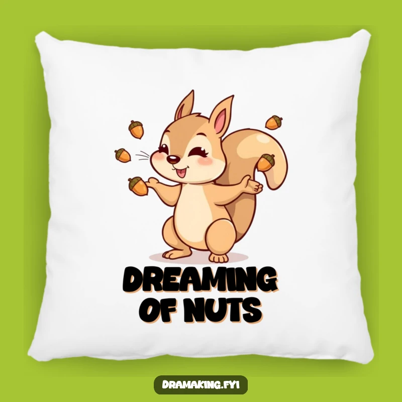Funny Squirrel Acorn Pillow: Dramatic Character Cushion for Collectors