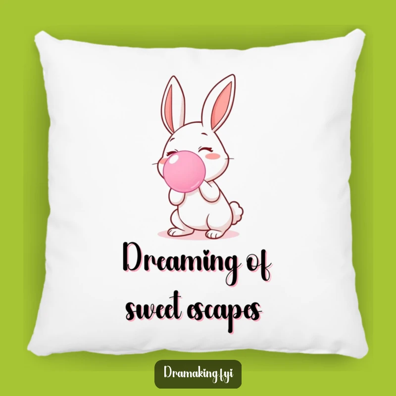 Funny Rabbit Blowing Bubblegum Pillow - Cozy Comfort with a Smile
