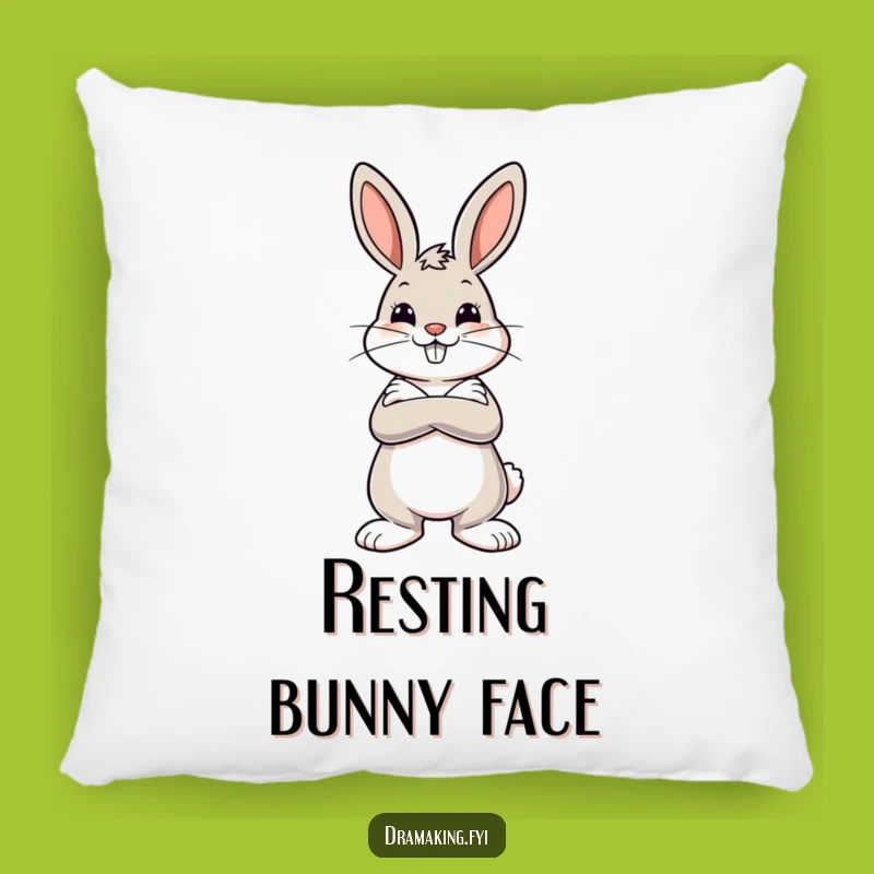 Funny Dramatic Bunny Pillow: Cuddle Up with Bold Style