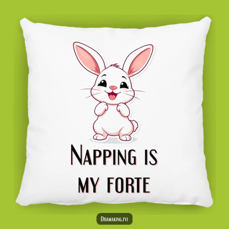 Funny Dramatic Rabbit Pillow - Hilarious Long-Eared Pose Cushion for Cozy Drama