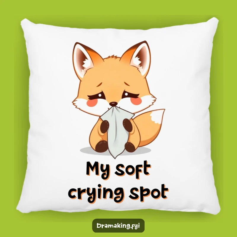 Funny Fox Weeping Pillow: Cozy Little Fox Tearful Accent Gift