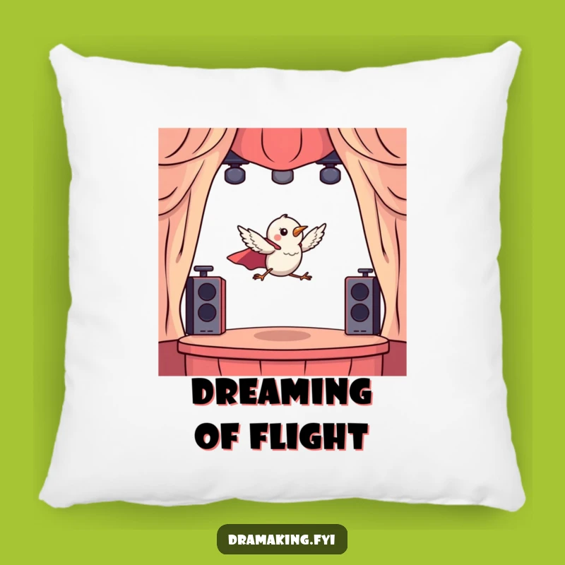 Funny Hero Bird Leaping Pillow: Cozy Comfort for the Dramatic